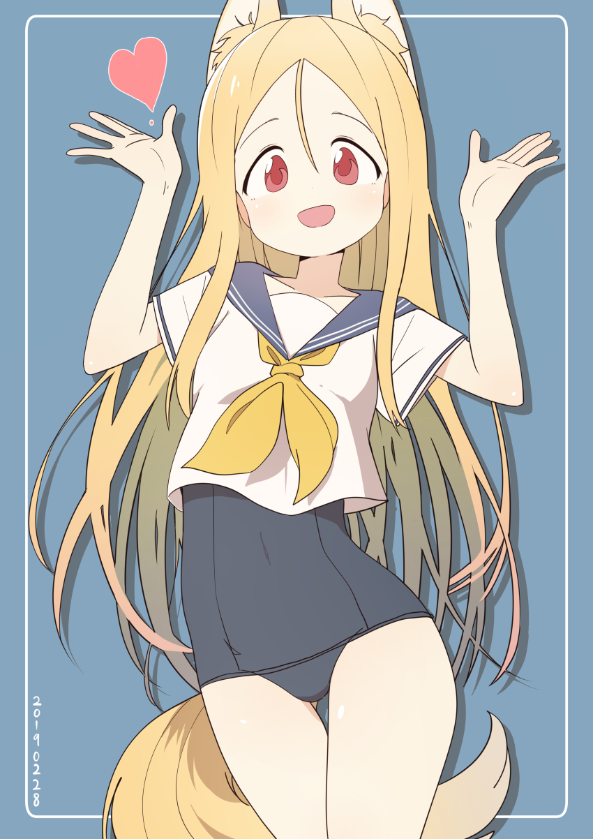 1girl, absurdres, animal_ear_fluff, animal_ears, blonde_hair, blue_sailor_collar, blush, bural_chingu
