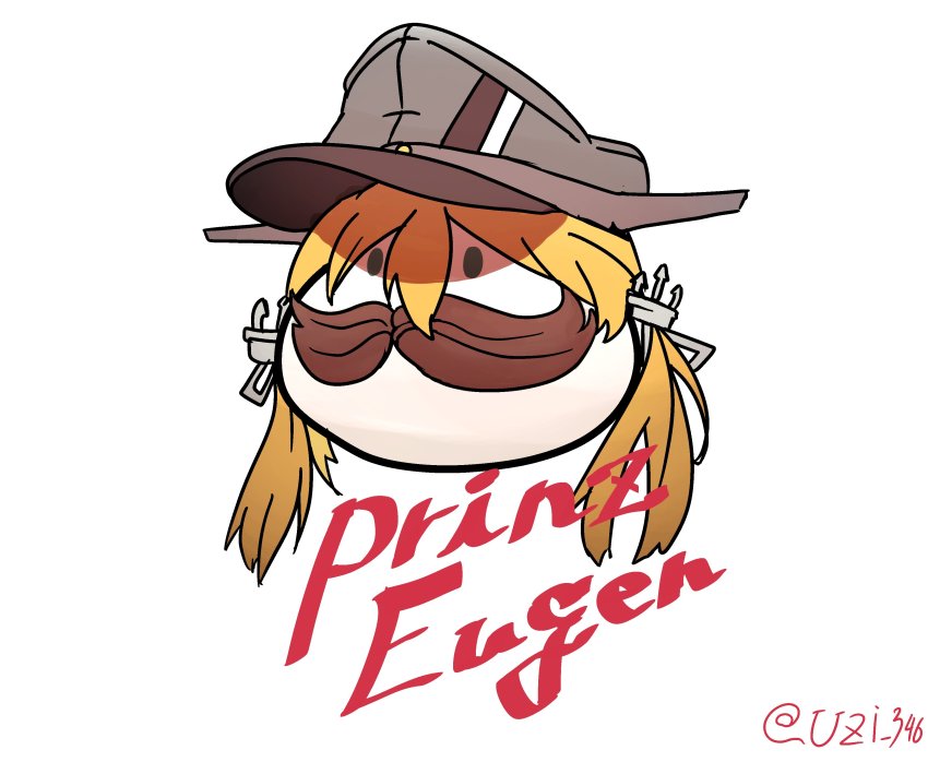 absurdres, anchor_hair_ornament, blonde_hair, character_name, commentary_request, facial_hair, hair_between_eyes, hair_ornament