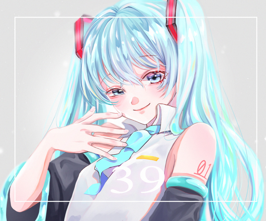 1girl, 39, aqua_eyes, aqua_hair, artist_request, blue_eyes, blue_hair, blue_necktie