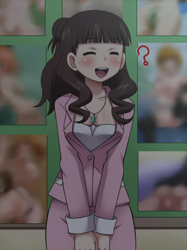 1girl, awa, brown_hair, mitsudomoe_(manga), ponytail, sugisaki_marina, tagme