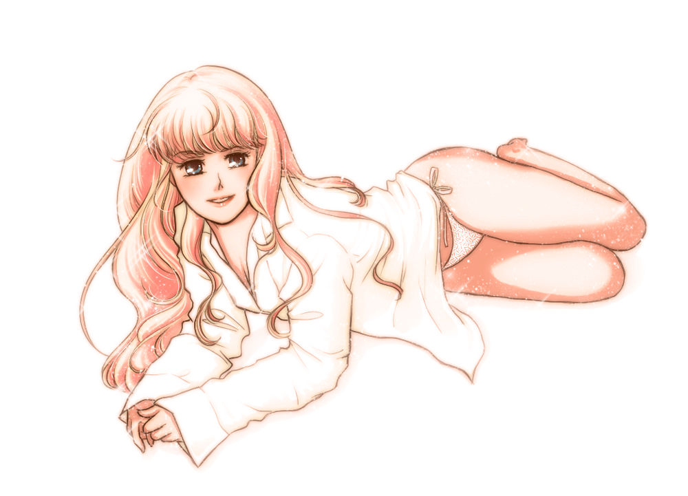 00s, barefoot, blonde_hair, macross, macross_frontier, matsurica, panties, sheryl_nome