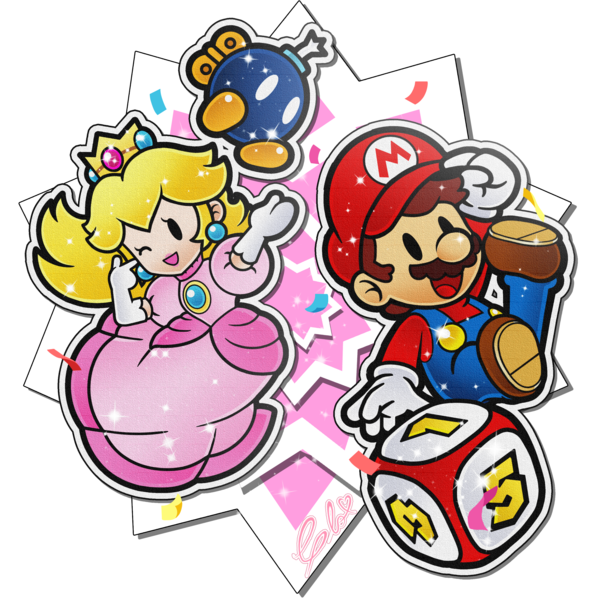 1boy, 1girl, :d, arm_up, bad_id, bad_tumblr_id, large_nose, black_eyes