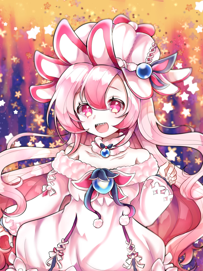 1girl, bad_id, bad_pixiv_id, bare_shoulders, collar, collarbone, elsword, fluffy