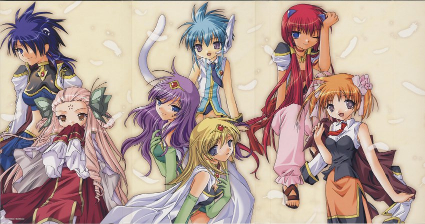 00s, 6+girls, absurdres, anise_azeat, apricot_sakuraba, blonde_hair, blue_eyes, blue_hair