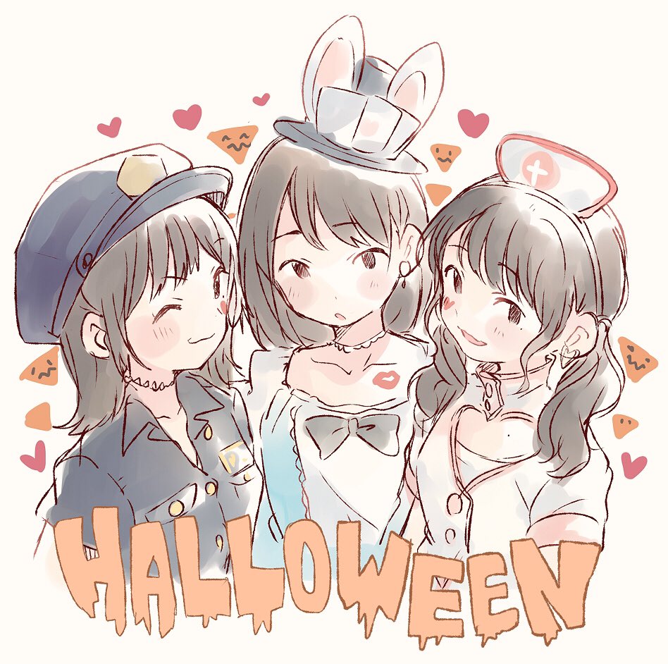 3girls, :d, :o, ;3, akb48, alice's_adventures_in_wonderland, animal_ears, black_eyes