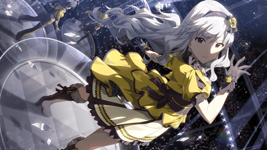 3girls, beyond_the_nobles, beyond_the_vibes, beyond_the_wishes, black_bow, black_footwear, black_hair, black_legwear