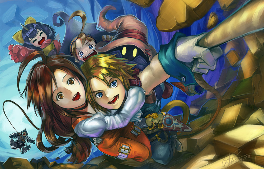 adelbert_steiner, ahoge, blonde_hair, blue_eyes, blue_hair, bodysuit, bow, breasts