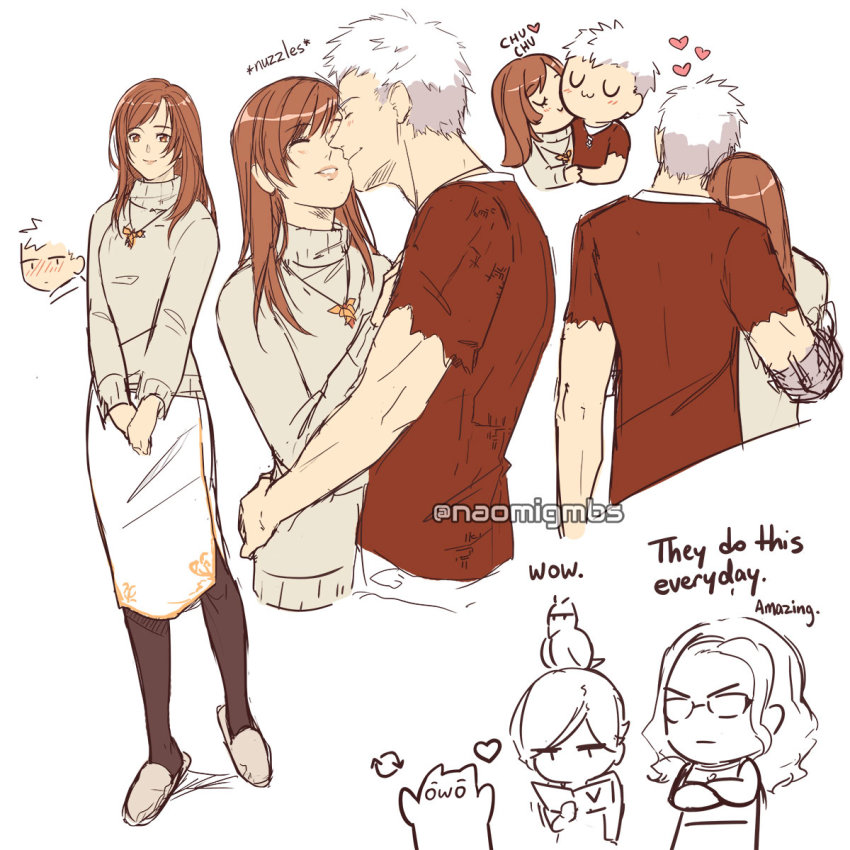 2boys, 2girls, bird, blush, blush_stickers, bongo_cat_(character), bongo_cat_(meme), book