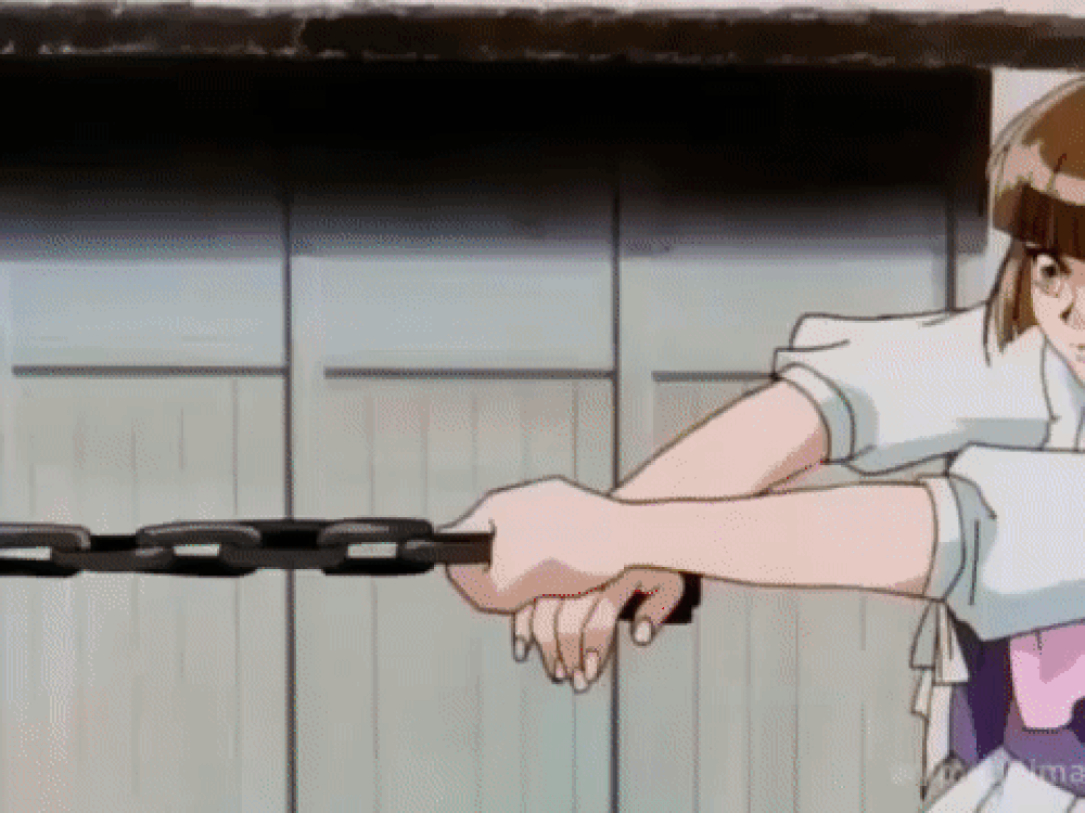 animated, animated_gif, barefoot, chain, feet, miyu_(vampire_princess_miyu), pulling, tug_of_war
