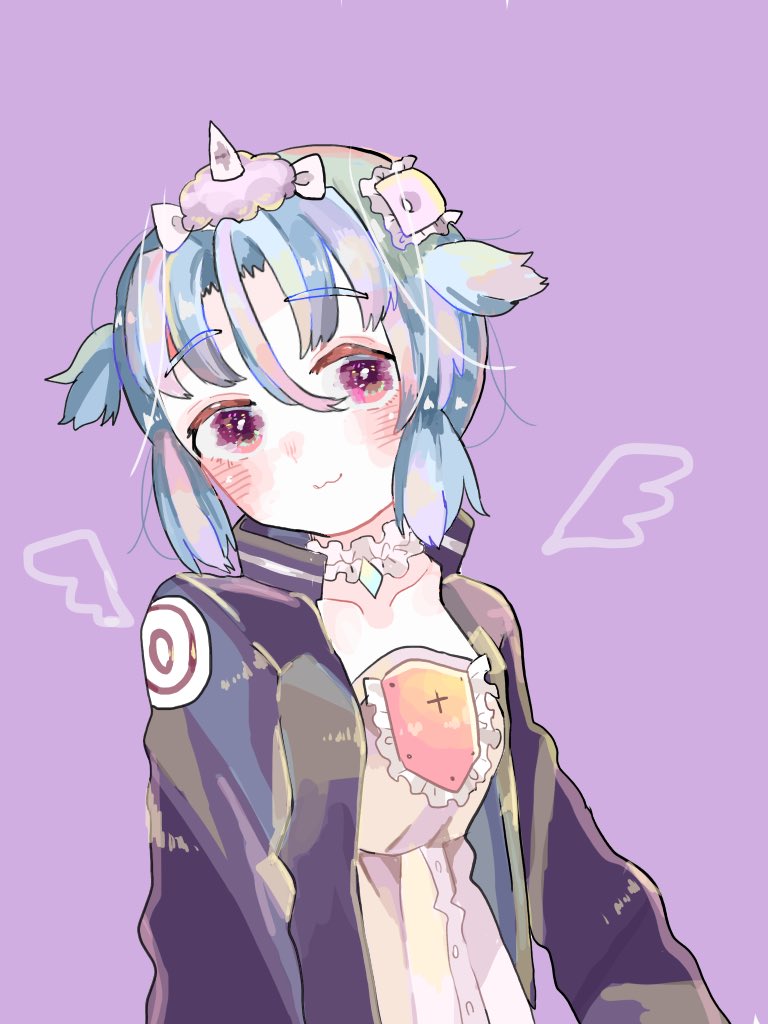 1girl, black_jacket, blue_hair, female_focus, hair_between_eyes, hanataro_(sruvhqkehy1zied), jacket, long_sleeves