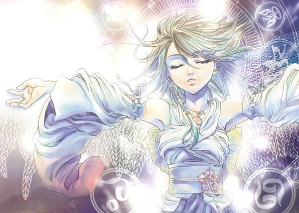 00s, 1girl, brown_hair, closed_eyes, detached_sleeves, female_focus, final_fantasy, final_fantasy_x