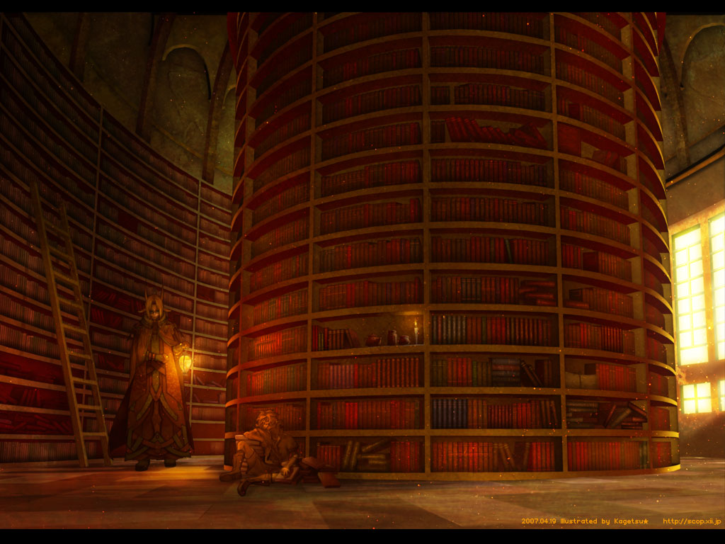 2boys, bad_id, bad_pixiv_id, book, candle, indoors, ladder, lantern