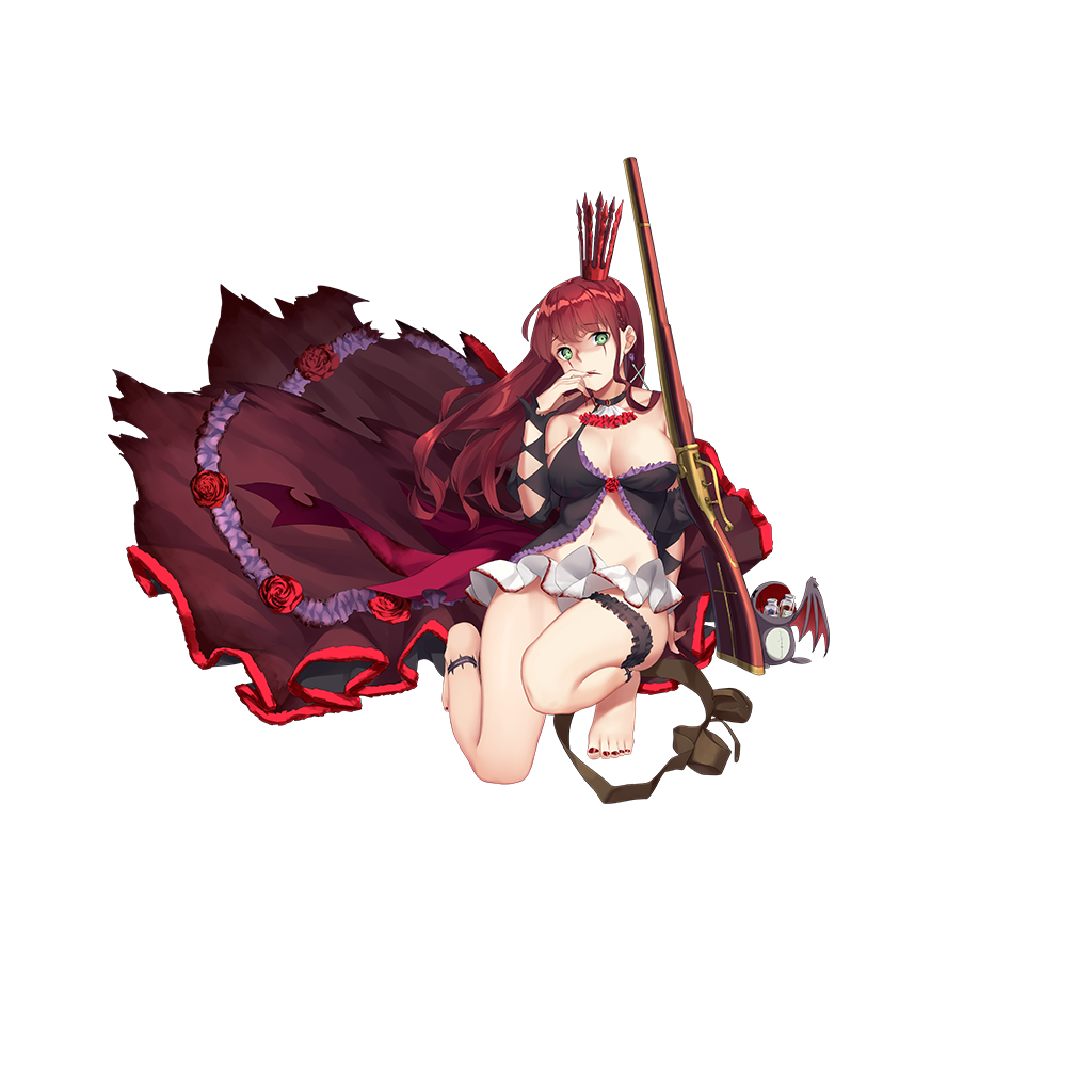 barefoot, earrings, formidable_(warship_girls_r), gun, jewelry, nail_polish, simple_background, smiley_face