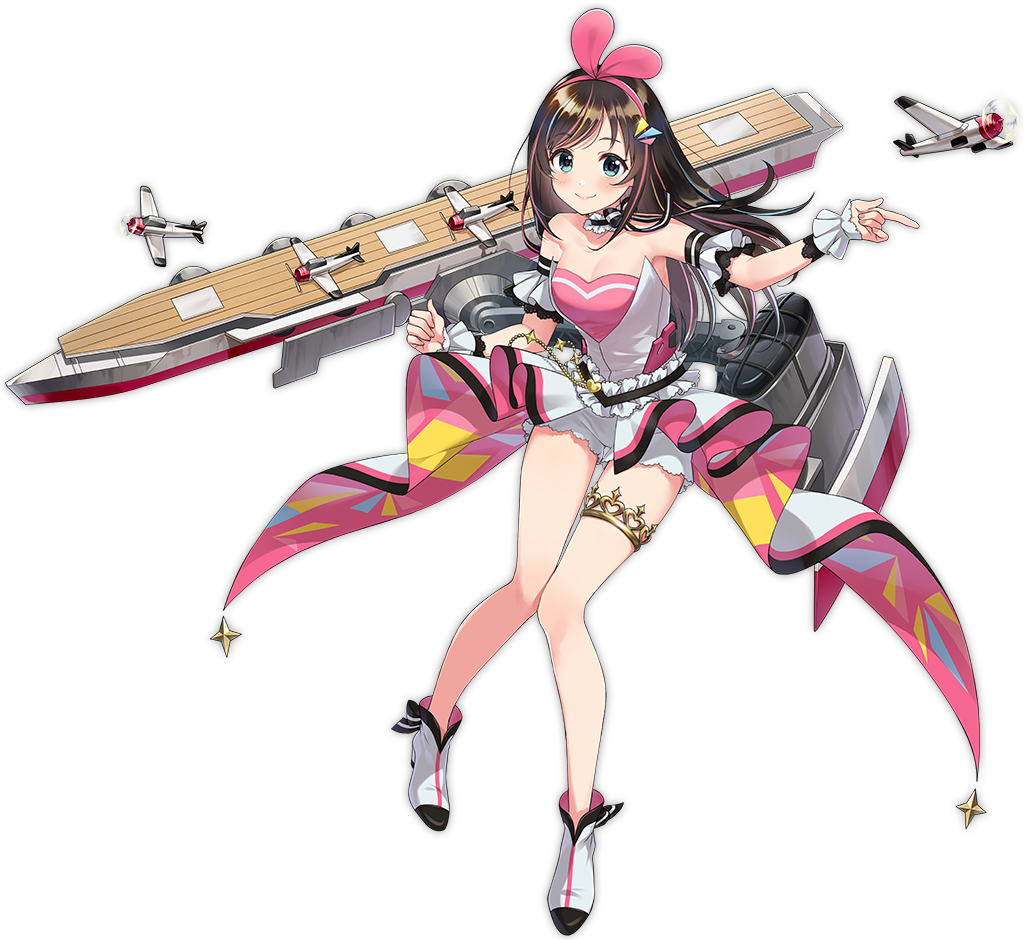 1girl, aircraft, airplane, alternate_costume, ankle_boots, azur_lane, blue_eyes, blush, boots, bow, bowtie, breasts, brown_hair, character_name, choker, closed_eyes, closed_mouth, detached_sleeves, dress, female_focus, flight_deck, full_body, gold, hairband, hands_up, jewelry, kizuna_ai, kizuna_ai_(anniversary), kizuna_ai_(anniversary)_(azur_lane), kizuna_ai_inc., kurot, long_hair, looking_at_viewer, medium_breasts, multicolored_hair, official_art, open_mouth, pink_hair, rigging, short_shorts, short_sleeves, shorts, sidelocks, smile, solo, streaked_hair, tachi-e, thighlet, transparent_background, virtual_youtuber, white_boots, white_shorts, wrist_cuffs