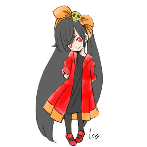 1girl, adapted_costume, alternate_costume, arms_behind_back, ashley_(warioware), black_dress, black_hair, black_pantyhose