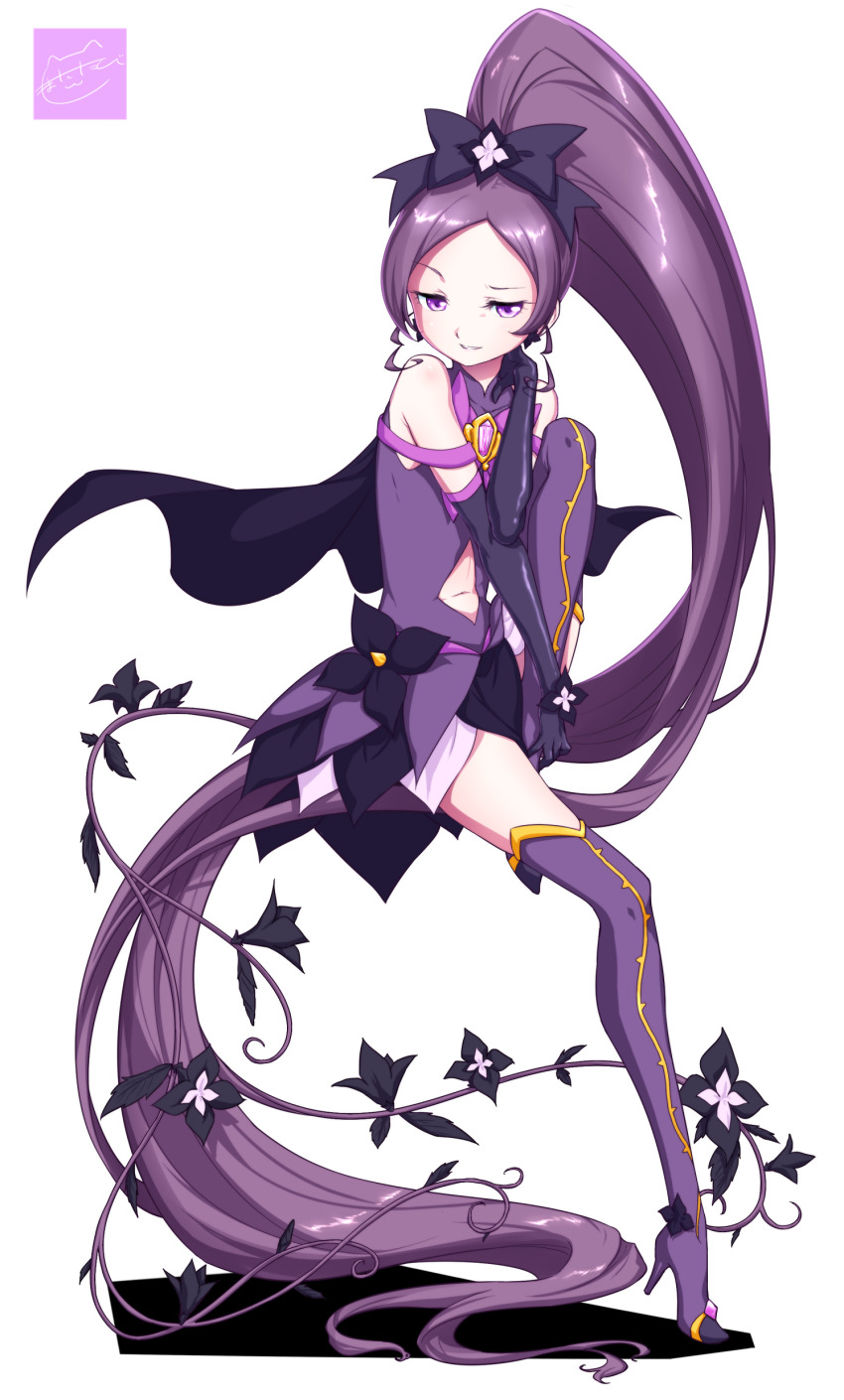 1girl, absurdly_long_hair, absurdres, alternate_eye_color, alternate_hair_length_(longer), alternate_hairstyle, alternate_universe, bare_shoulders