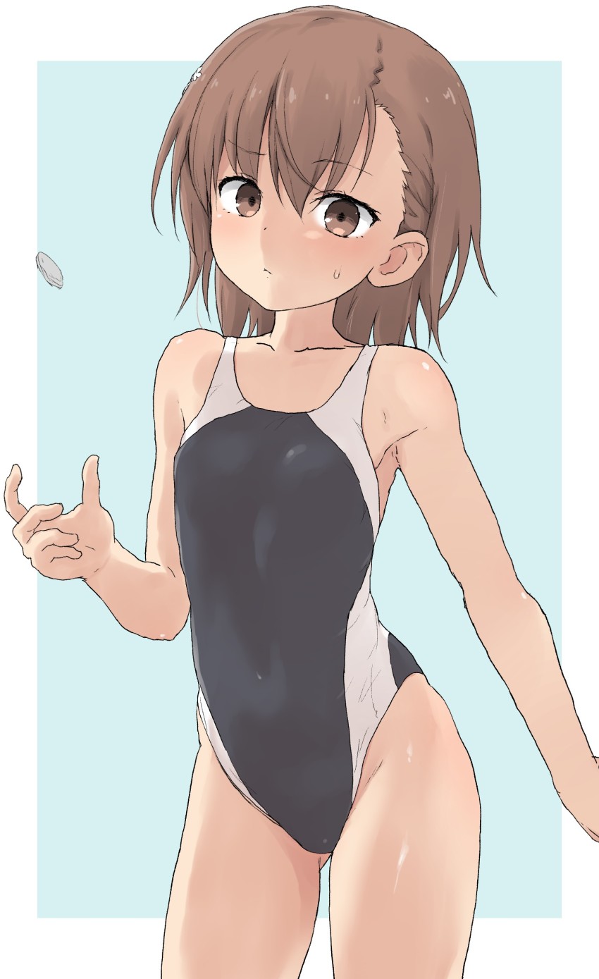 10s, 1girl, 2019, absurdres, bare_arms, bare_hips, bare_shoulders, black_one-piece_swimsuit