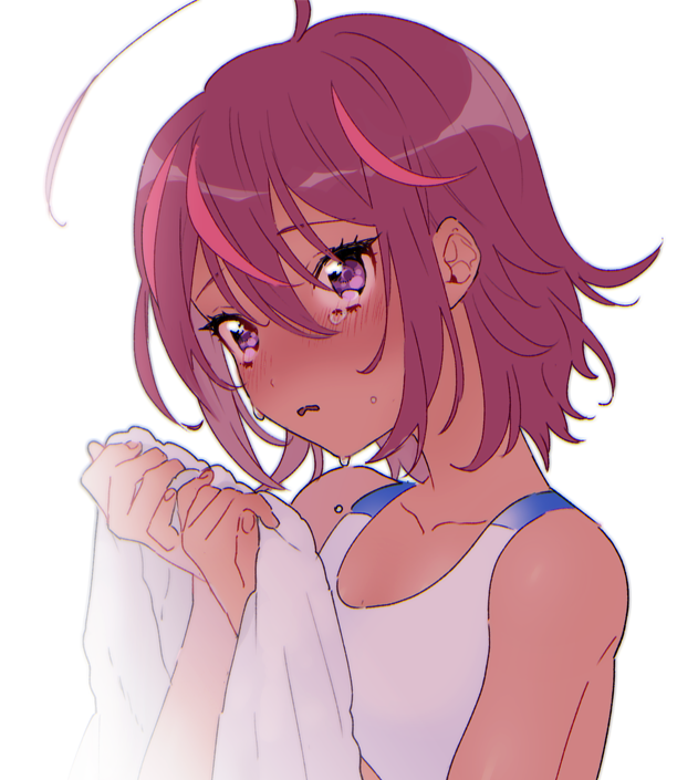 1girl, ahoge, backlighting, blush, bokutachi_wa_benkyou_ga_dekinai, breasts, caustics, commentary_request