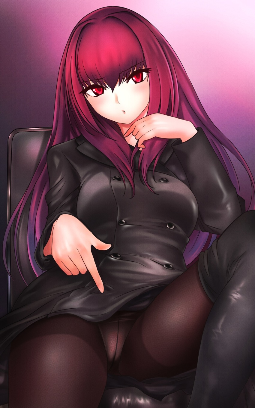 1girl, bad_id, bad_pixiv_id, black_boots, black_jacket, blush, boots, breasts