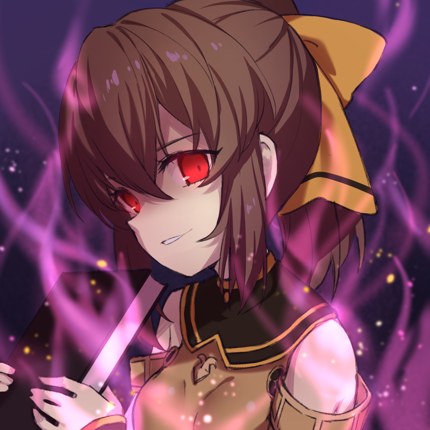 1girl, armor, aura, book, breastplate, brown_hair, corruption, dark_aura