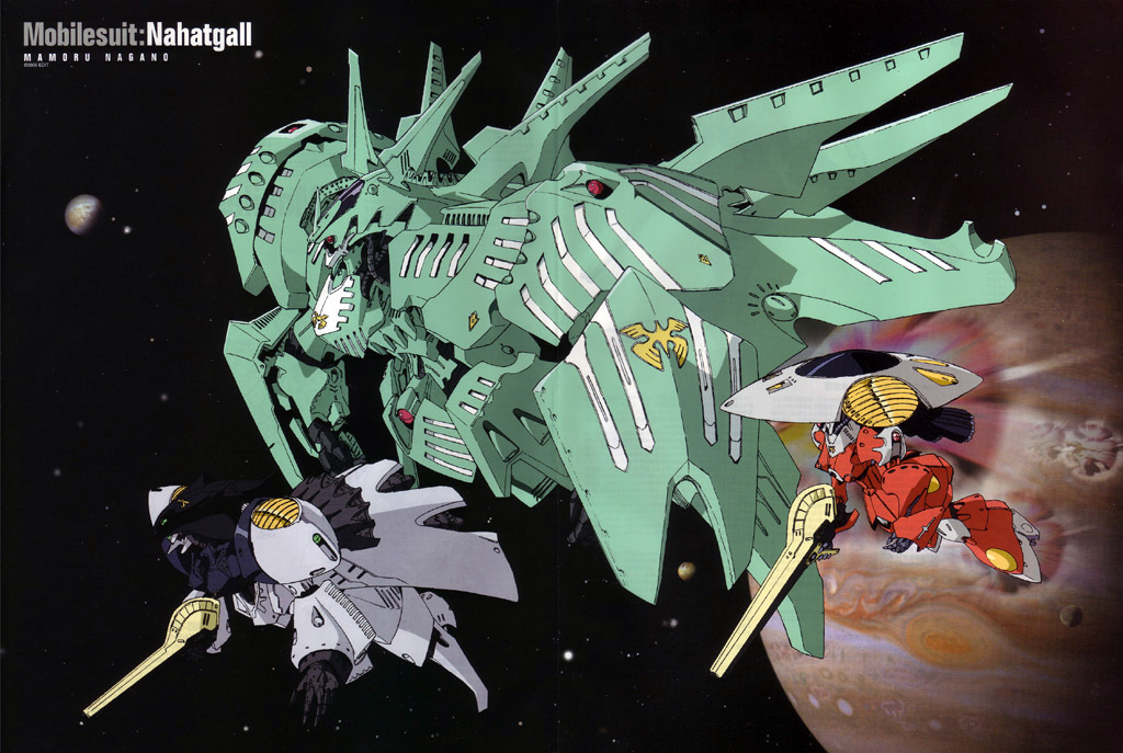 annotated, emblem, flying, from_side, full_body, gun, gundam, hachicca