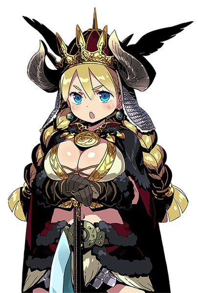 1girl, armor, black_fur, blonde_hair, blue_eyes, blush, braid, breasts