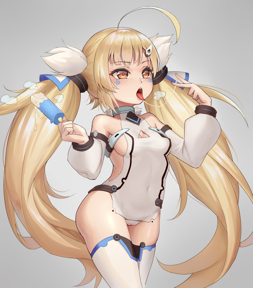 absurdres, ahoge, azur_lane, blonde_hair, breasts, cleavage, collarbone, commentary_request