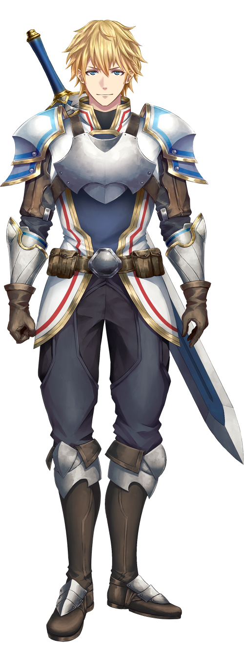 1boy, armor, belt, belt_buckle, black_pants, blonde_hair, blue_eyes, boots