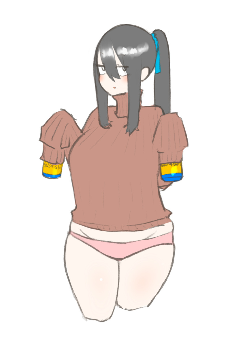 1girl, absurdres, blush, breasts, cocoa_fuumi, cropped_legs, female_focus, hair_between_eyes