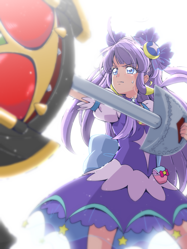 1girl, ahoge, blue_eyes, bow_(weapon), choker, commentary_request, company_connection, crossover