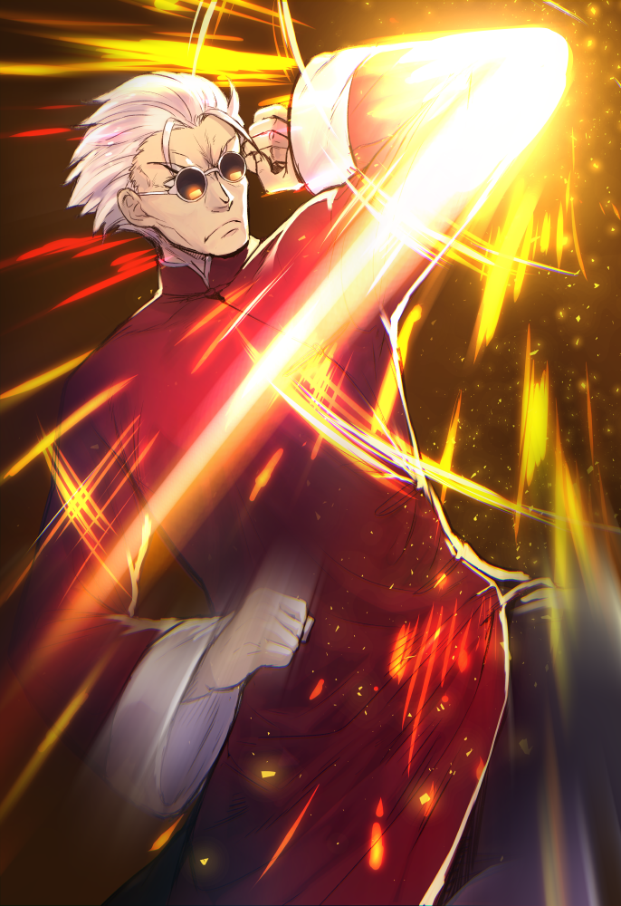 1boy, bangs_pinned_back, chinese_clothes, clenched_hands, commentary_request, elbow_strike, fate/grand_order, fate_(series)