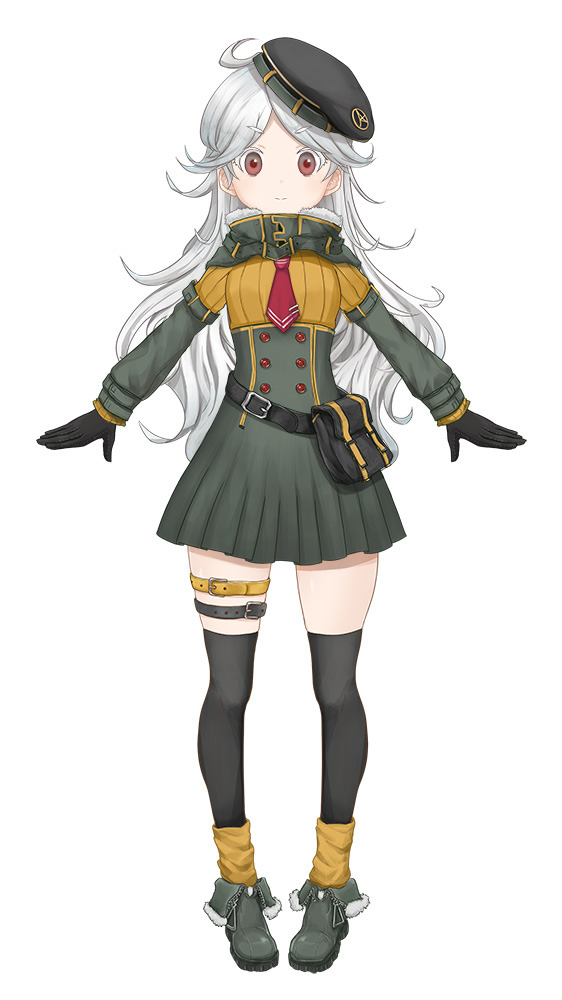 1girl, bad_id, bad_tumblr_id, beret, black_gloves, black_thighhighs, boots, closed_mouth