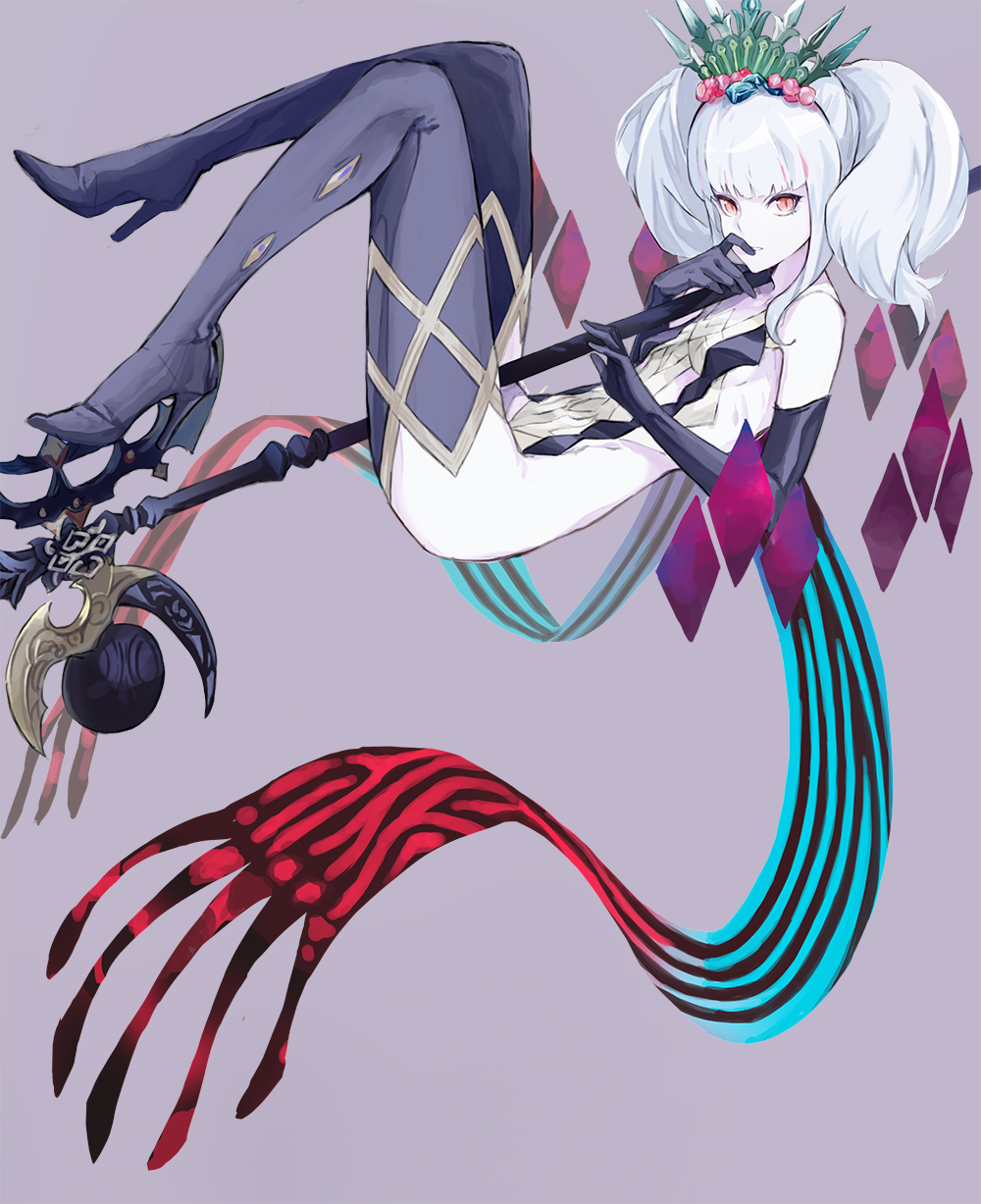 1girl, black_boots, black_gloves, black_thighhighs, boots, breasts, crown, elbow_gloves