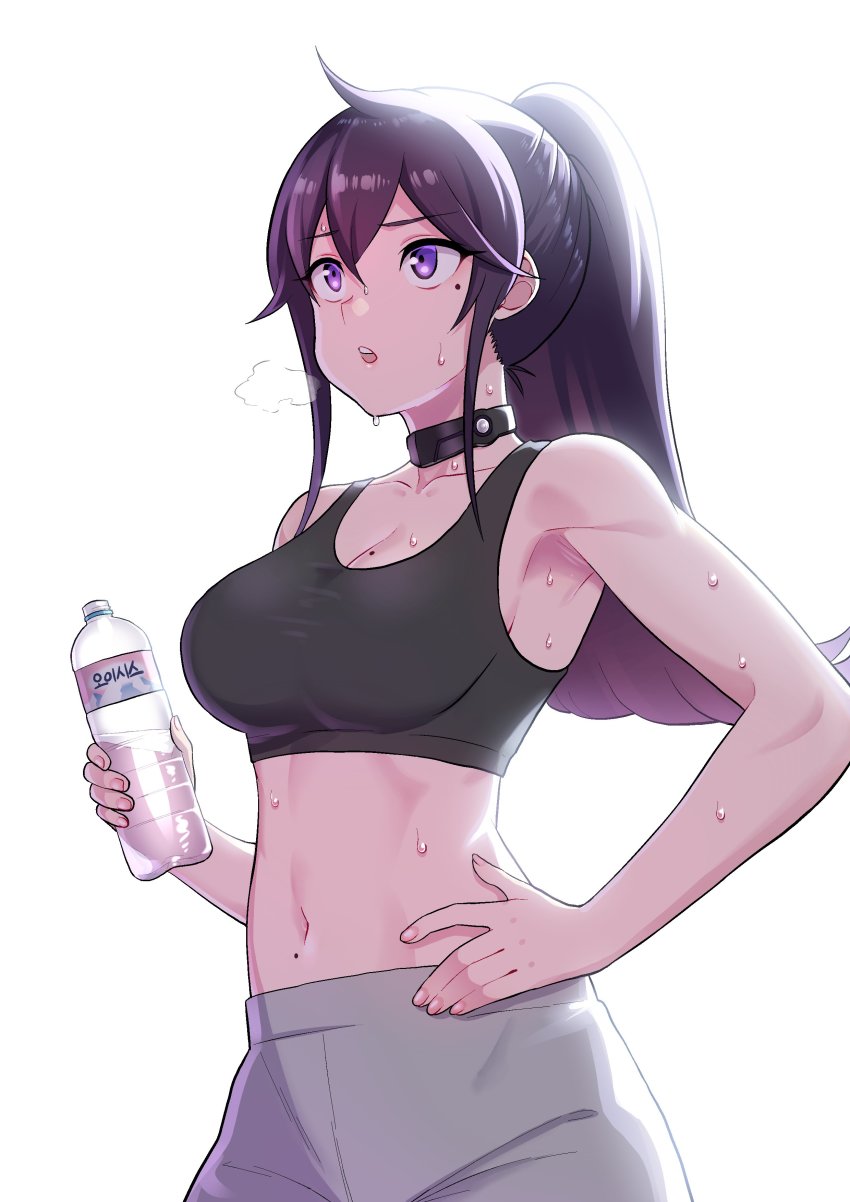 absurdres, armpits, bottle, breasts, character_request, cleavage, copyright_request, dia_(yvirus68)
