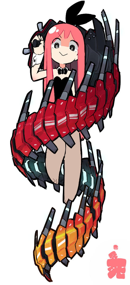 1girl, arm_up, black_eyes, bug, centipede, closed_mouth, cuff_links, female_focus