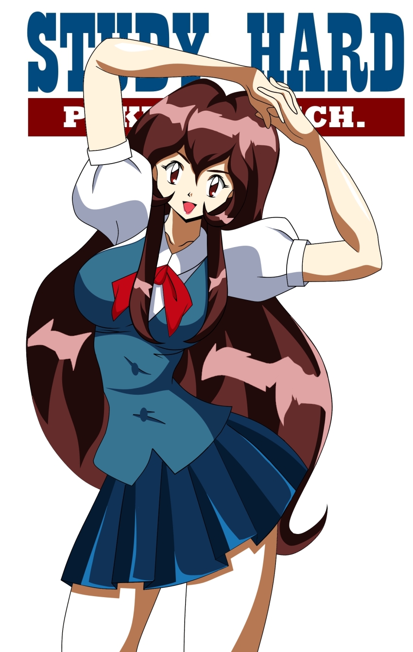 1girl, absurdres, azielarcangel, brown_hair, female_focus, giselle_(pokemon), highres, long_hair