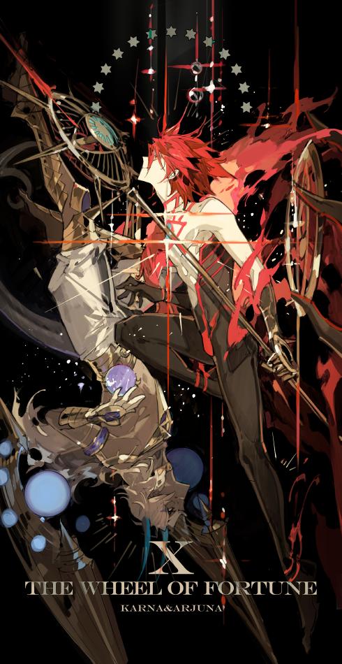 arjuna_(fate), arjuna_alter_(fate), arjuna_alter_(first_ascension)_(fate), armor, bare_shoulders, bishounen, black_background, black_hair