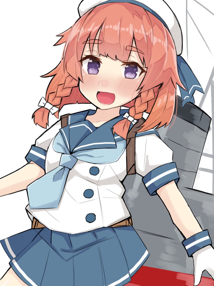 1girl, absurdres, alternate_sleeve_length, blue_neckerchief, blue_ribbon, blue_sailor_collar, blue_skirt, bob_cut