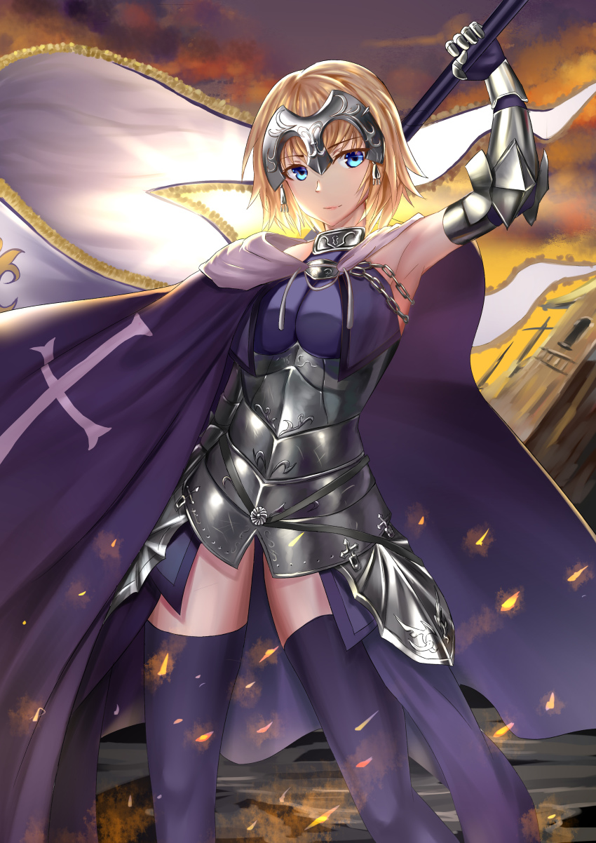 1girl, absurdres, alternate_hair_length, alternate_hairstyle, arm_up, armor, armored_dress, armpits