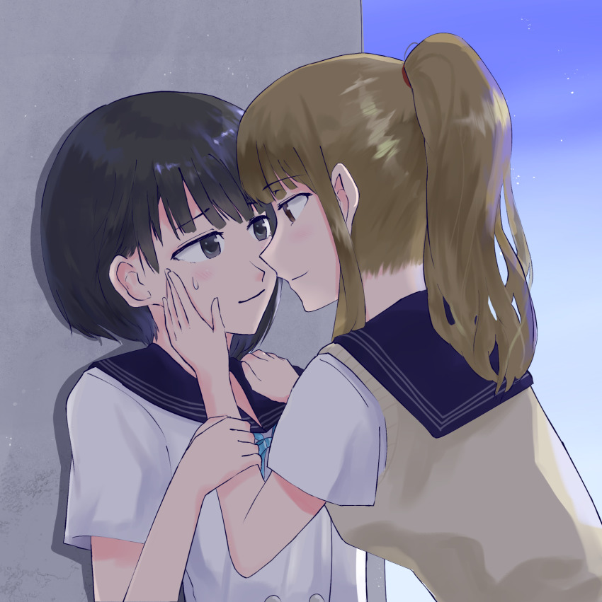 blue_reflection_(series), blue_reflection_maboroshi_ni_mau_shoujo_no_ken, highres, ponytail, shirai_hinako, short_hair, smile, sugamoto_shihori