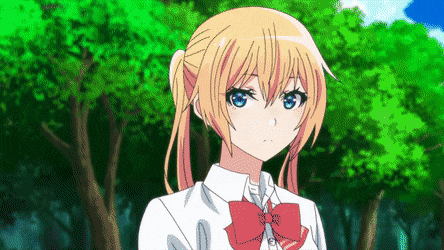 2girls, animated, animated_gif, blonde_hair, blue_eyes, bow, bowtie, brown_hair