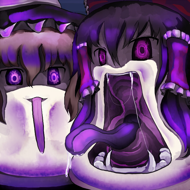 bad_id, bad_pixiv_id, creepy, deformed, fangs, female_focus, hakurei_reimu, hat