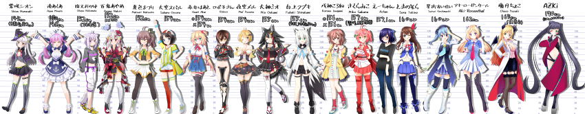 6+girls, a-chan_(hololive), absurdres, ahoge, akai_haato, akai_haato_(1st_costume), aki_rosenthal, aki_rosenthal_(1st_costume)