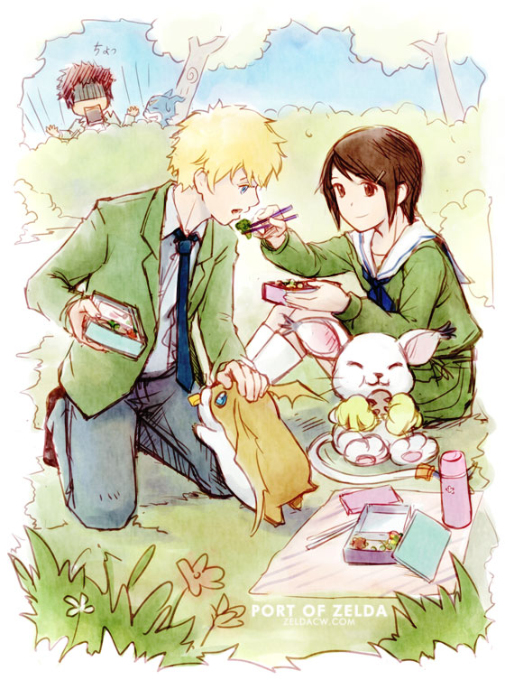 1girl, blonde_hair, brown_eyes, brown_hair, commentary_request, digimon, digimon_(creature), digimon_adventure_tri.