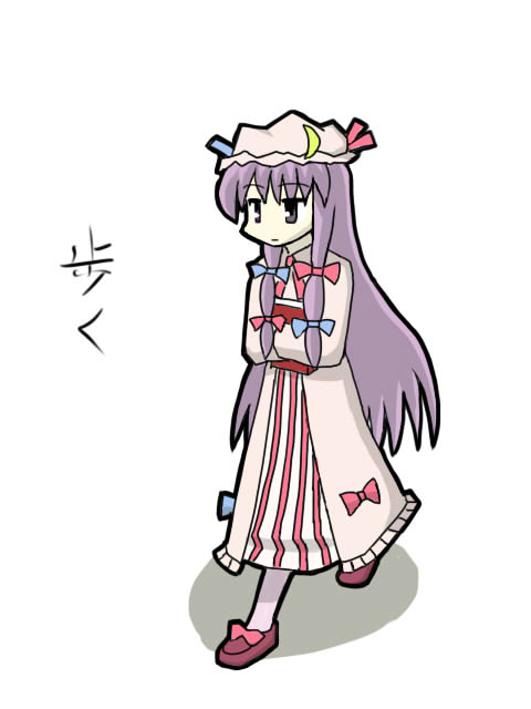 1girl, bad_id, bad_pixiv_id, book, dress, female_focus, nyantalab, patchouli_knowledge, purple_eyes, purple_hair, solo, touhou