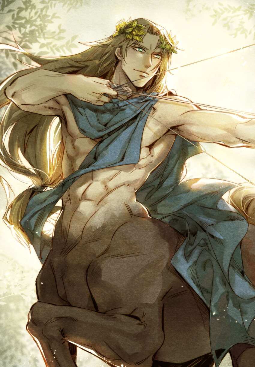 1boy, arrow_(projectile), bow_(weapon), centaur, chiron_(fate), fate/apocrypha, fate/grand_order, fate_(series)