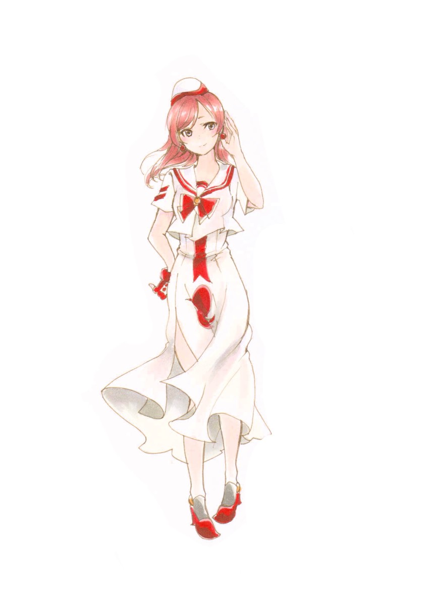 1girl, absurdres, aika_granzchesta, aika_granzchesta_(cosplay), aria_(manga), asymmetrical_gloves, blouse, closed_mouth