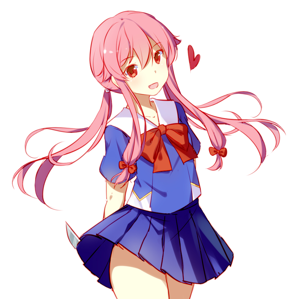 1girl, :d, blue_shirt, blue_skirt, bow, bowtie, collarbone, cowboy_shot