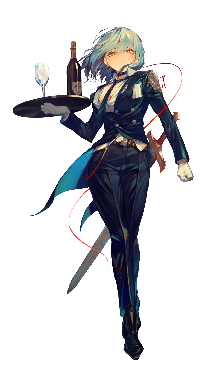 1girl, absurdres, alcohol, azur_lane, bad_id, bad_pixiv_id, belt, black_footwear