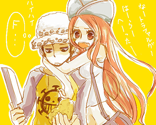 1boy, 1girl, hat, hetero, hug, jewelry_bonney, knife, long_hair
